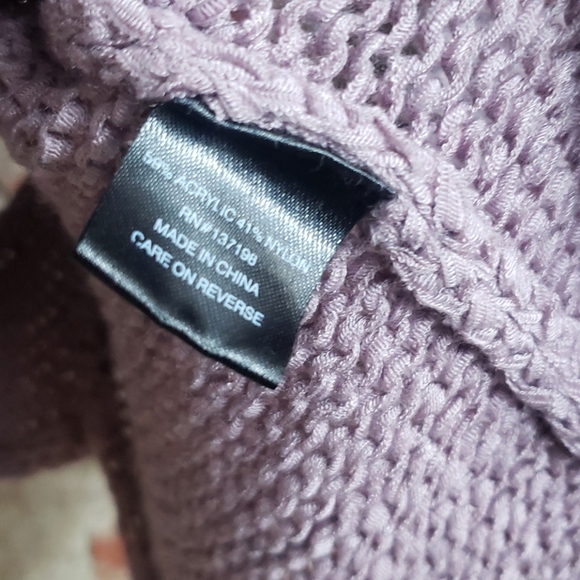 Embossed knit crop juniors lavender size XS - Picture 3 of 6